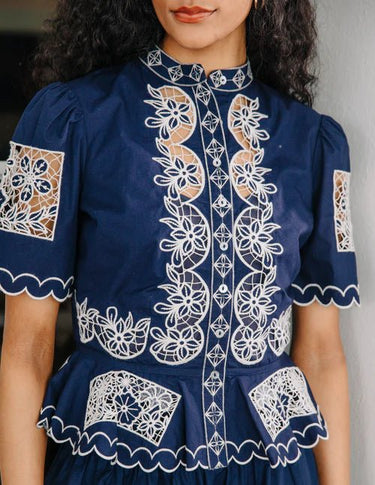 Love The Label Elizabeth Top in Navy
