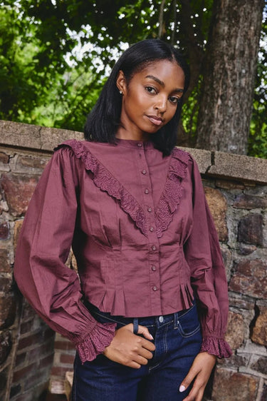 Love the Label Ida Top in Deep Mahogany