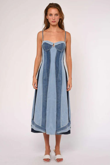 Love The Label Mackenzie Denim Dress in Paneled Denim