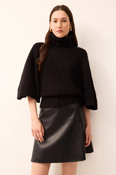 Marie Oliver Annika Popover Turtleneck in Black