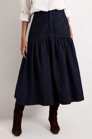 Marie Oliver Sophie Denim Skirt in Indigofera