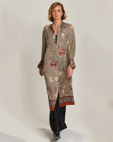 Me369 Athena Collar Dress in Rodeo