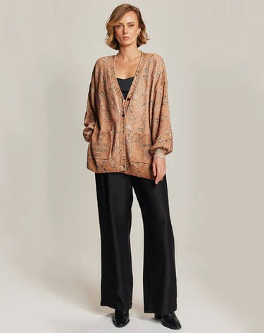 Me369 Liv Long Printed Cardigan in Rodeo