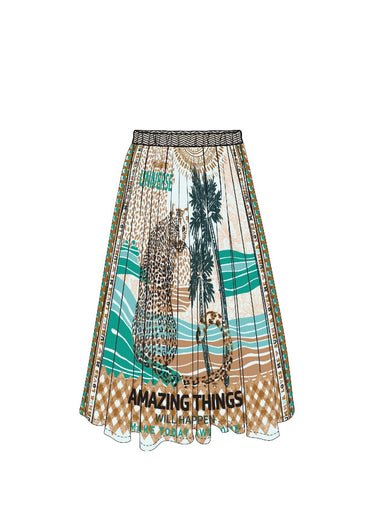 Me369 Vanessa Midi Skirt in Printed Safari