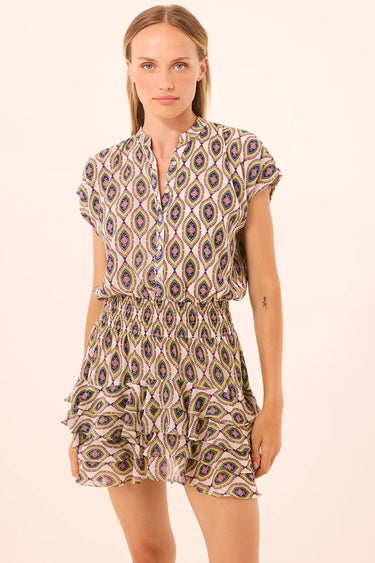 Misa Evie Dress in Mosaic in Mosaic Eye Chiffon