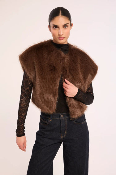 Misa Kira Vest in Dark Brown