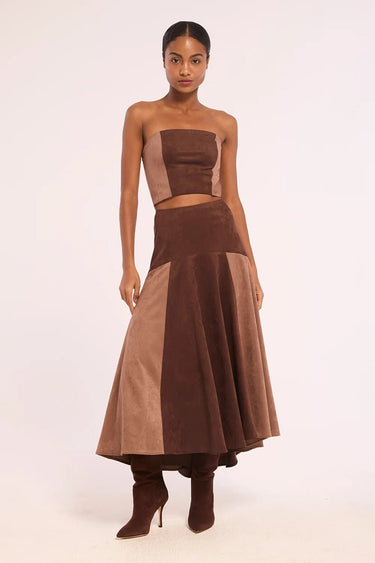 Misa Lenore Skirt in Faux Suede Mix