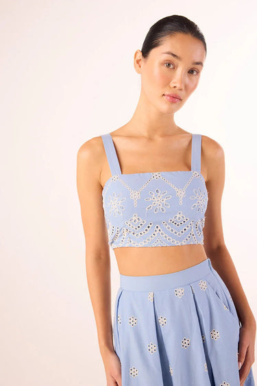 Misa Lois Eyelet Top in Periwinkle