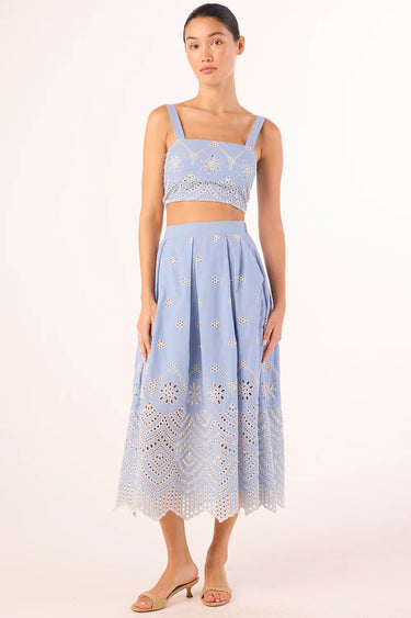 Misa Lois Eyelet Top in Periwinkle
