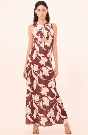 Misa Louanne Dress in Chocolate Flora Mix