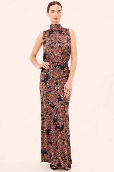 Misa Luka Top in Studded Flora Satin