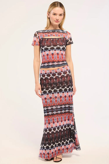 Misa Owen Skirt in Fragmented Stripe