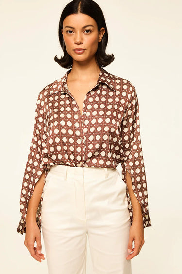 Misa Roya Top in Choco Rattan Tile Small - Estilo Boutique