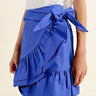 Molly Bracken Asymmetrical Mini Skirt in Electric Blue - Estilo Boutique