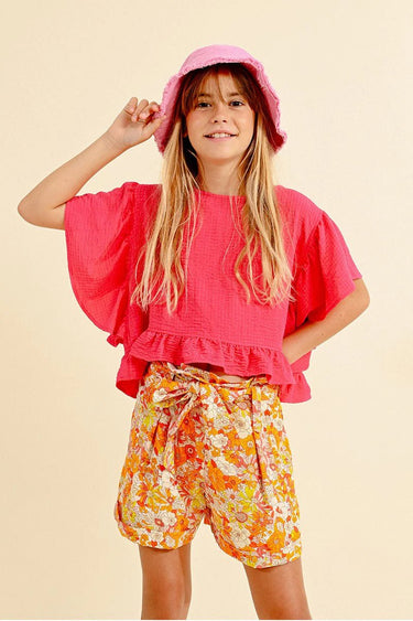 Molly Bracken Chiffon Top in Fuchsia - Estilo Boutique