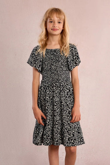 Molly Bracken Girls Floral Dress in Black Anais