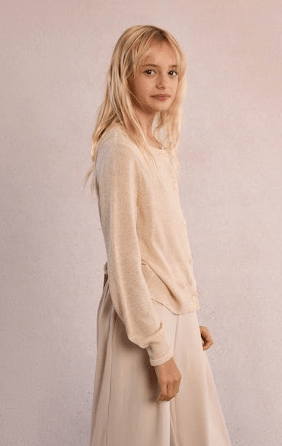 Molly Bracken Girls Knitted Cardigan in Light Gold