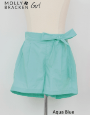Molly Bracken Girls Woven Shorts in Aqua Blue - Estilo Boutique