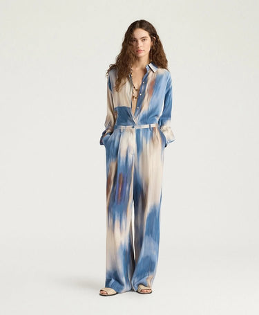 Momoni Aliento Pant in Cerulean Multicolor