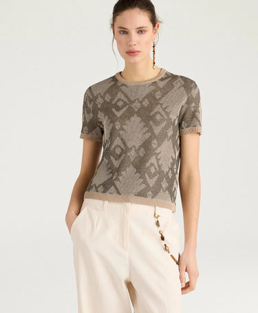 Momoni Bruma Sweater Tee in Green Multi