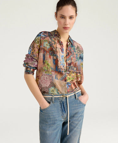 Momoni Colinas Shirt in Printed Habutai