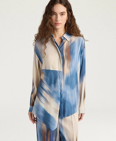 Momoni Plata Shirt in Cerulean Multicolor