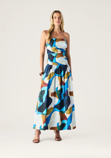 MOS Celestia Print Strapless Dress in Celestia Print