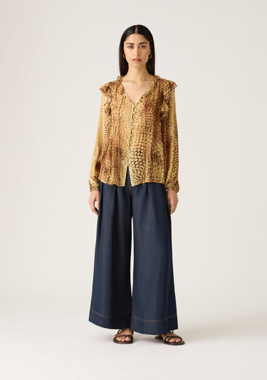 MOS Cleo Denim Wide Leg Pant in Indigo