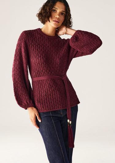 MOS Furilia Knit Top in Cherry Lacquer