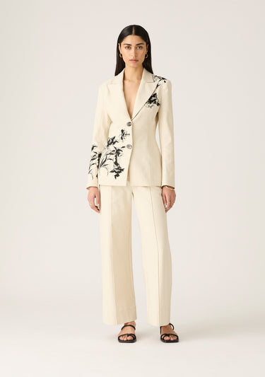 MOS Lis Embroidery Blazer in Ivory