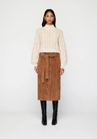 MOS Nola Suede Midi Skirt in Toffee