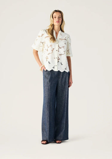 MOS Whisper Embroidery Blouse in Ivory