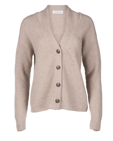 Naadam Luxe Cashmere Cut Out Cardigan in Oatmeal - Estilo Boutique