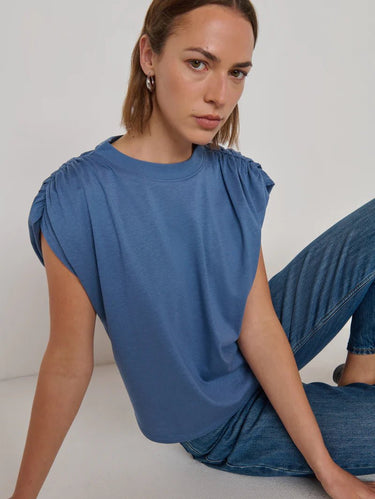 Nation Frankie Muscle Tee in Bella Blue