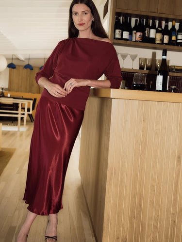 Nation Giselle Bias Skirt in Truffle