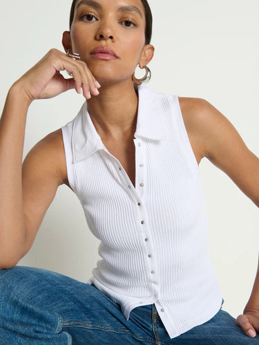 Nation Jaylin Polo Top in White