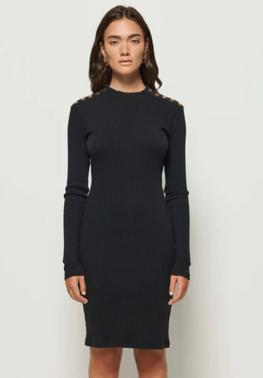 Nation Palmer Mini Dress in Jet Black - Estilo Boutique