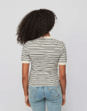 Nation Reeve Lace Up Tee in Freehand Stripe - Estilo Boutique