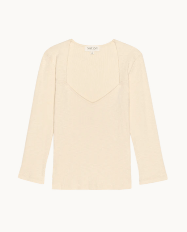 Nation Rubi Three Quarter Top in Parchment - Estilo Boutique