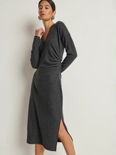 Nation Sandrine Midi Dress in Charcoal
