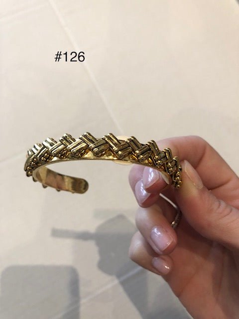 Nicole Romano Basket Weave Strand Cuff (Gold) - Estilo Boutique