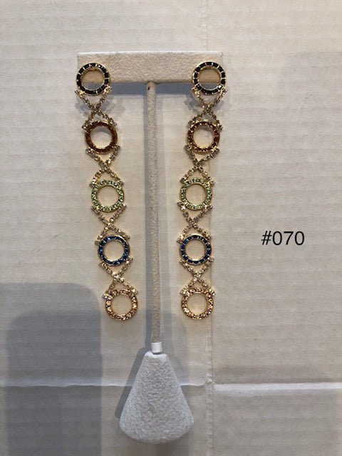 Nicole Romano XOXO Multi Colored Crystal Earrings - Estilo Boutique