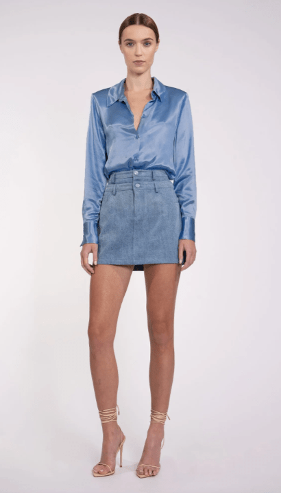 Nonchalant Camden Skirt in Denim - Estilo Boutique