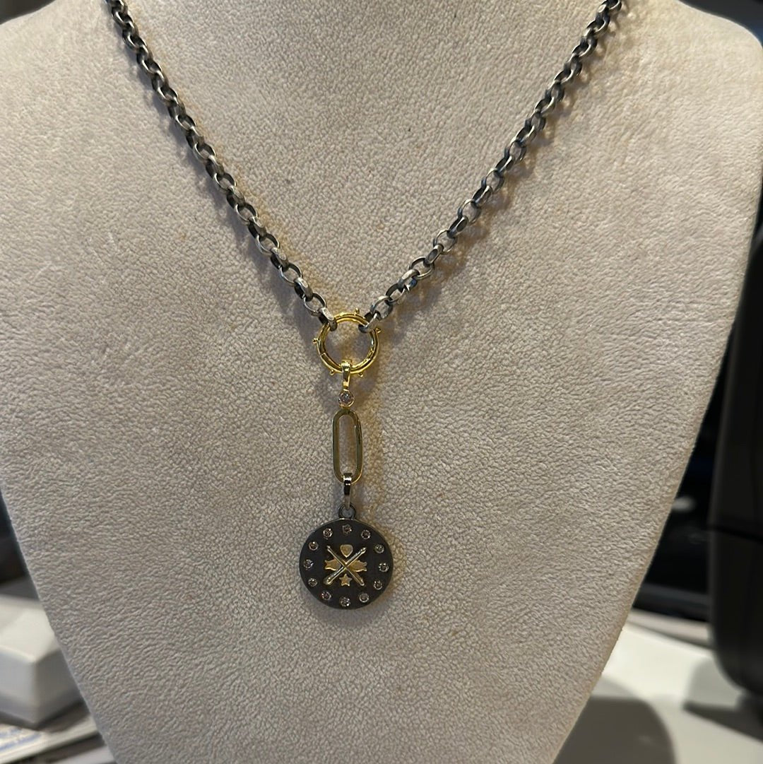 Paula Rosen Diamond Bar Agate Chain Necklace - Estilo Boutique