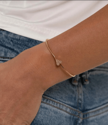 Paula Rosen Heart Wire Bracelet in Gold
