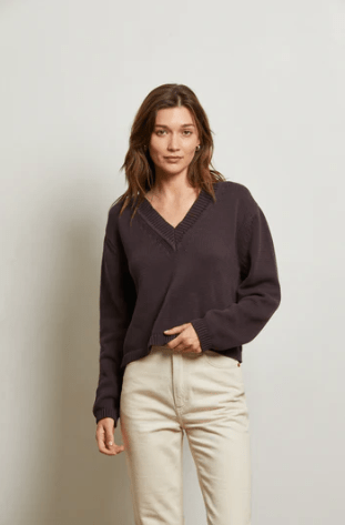 Perfect White Tee Addie Sweater in Cocoa Powder