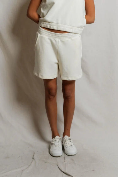 Perfect White Tee Bari French Terry Sweat Short in Bright Ivory