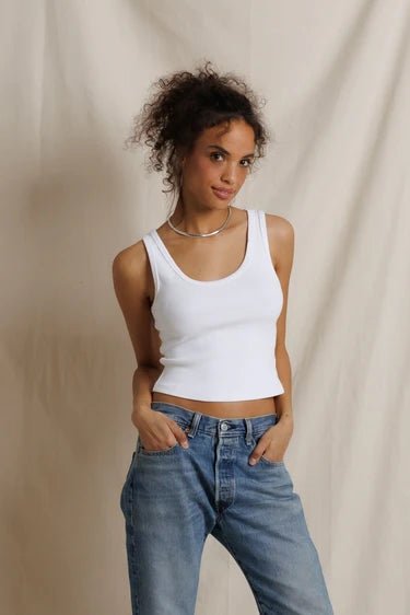 Perfect White Tee Blondie Rib Tank in White