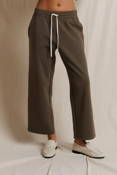 Perfect White Tee Claud Track Pant in Dark Olive