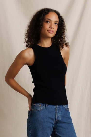 Perfect White Tee Daphne Rib Tank in Black